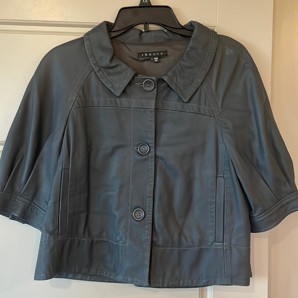 THEORY Italian leather S womens jacket